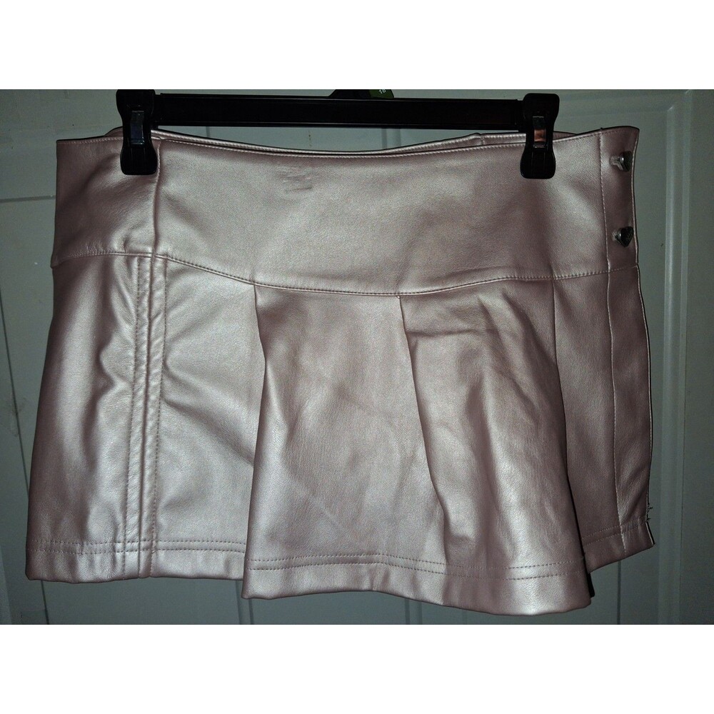 Celebrity Pink Pleated Skort Faux Leather Blush Pink Women's Medium NWT